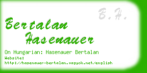 bertalan hasenauer business card